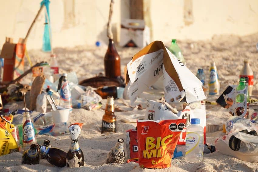 Trash on the beach