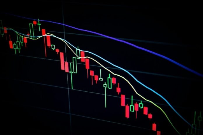A trading graph trending downwards